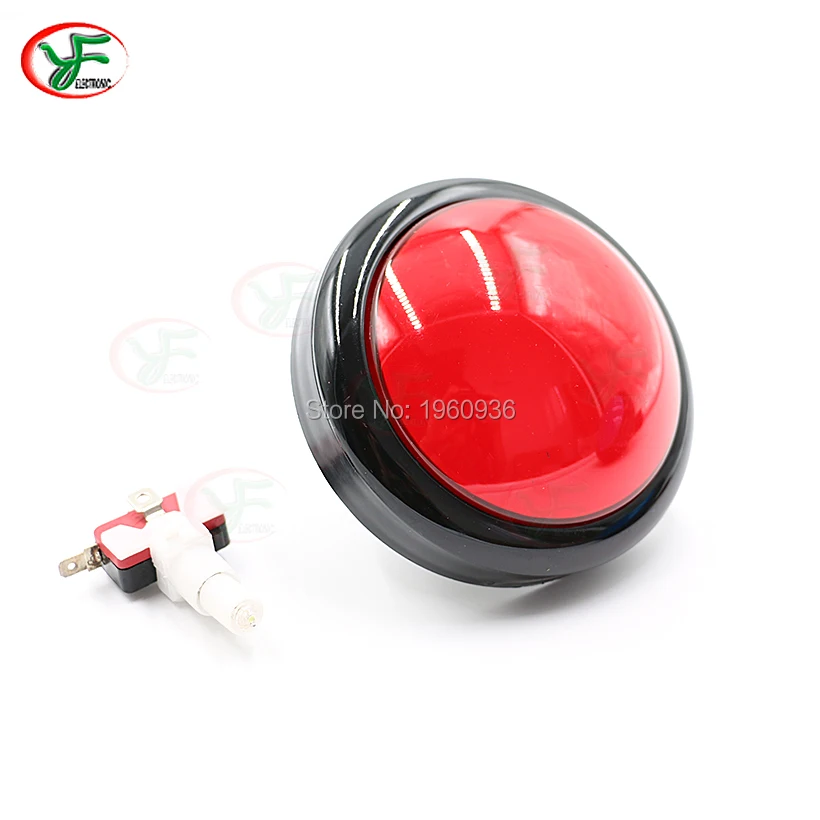 5pcs 100MM LED Light Lamp Arcade Push Button Big Round Switch Player Microswitch +DC12V Blub Video Game Machine Responder Parts