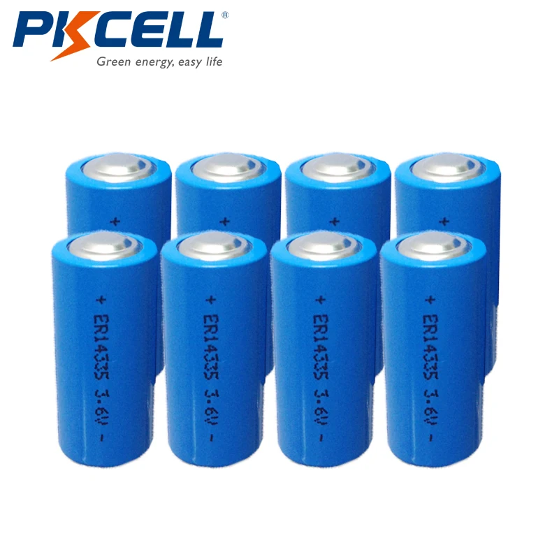 

8PCS PKCELL 2/3AA 3.6V Lithium Battery 1650mAh ER14335 3.6Volt Li-SOCL2 Primary Battery for video camera