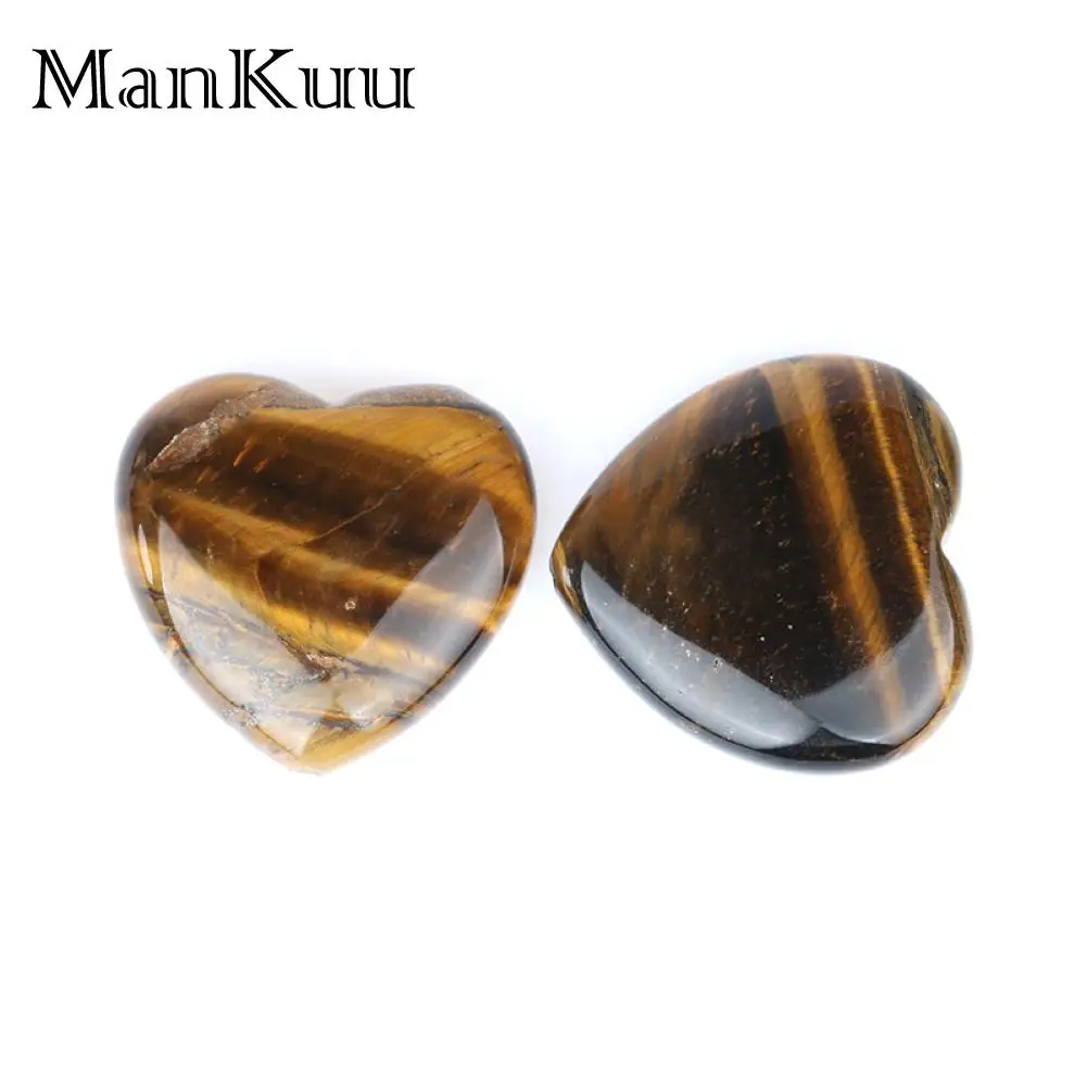 

Mankuu 25mm Big Heart Yellow Tiger Loose Beads Genuine Natural Stone Beads For Jewelry Making Handmade DIY Accessories 20pcs/Lot