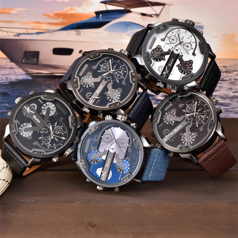 Oulm 3548 Famous Designer Mens Watches Top Brand Luxury Quartz Watch Big Dial Military Quartz Wristwatch relogio masculino