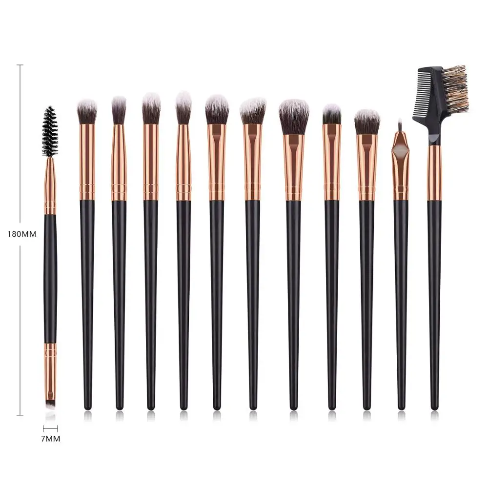 Professional 12 Pcs Makeup Brushes Set For Women Beauty Cosmetic Tools Eye Shadow Blending Eyeliner Eyelash Eyebrow Lip Brushes