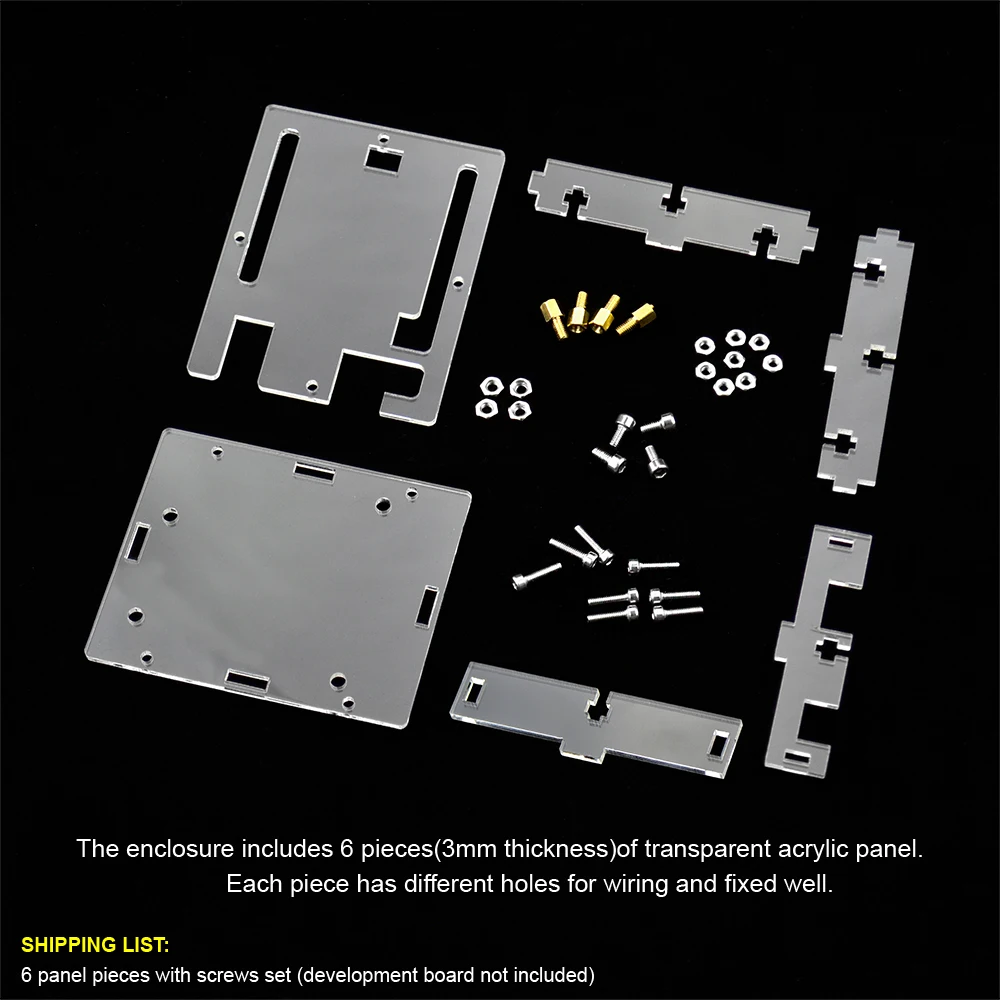 HI-Q Keyestudio One set Transparent Acrylic  Box Clear  Enclosure for Arduino UNO R3 Case With Screws