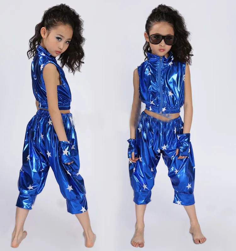 Child Boy Jazz Dance For Girls Jazz Dance Costumes for Girl Kids Hip Hop Set Children Performance Sequins Jazz Costumes For Boys