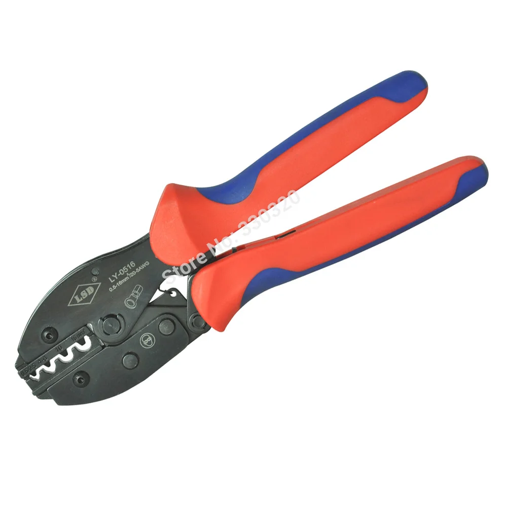 Cable lug crimping tools 0.5-16mm2,ratchet non-insulated terminal crimping pliers LY-0516