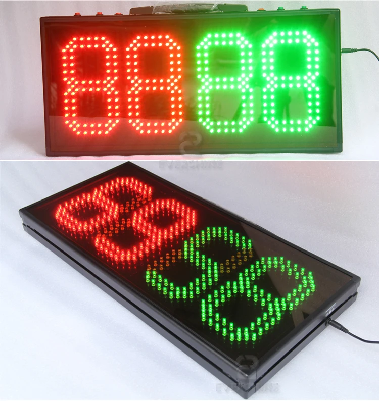 Portable led electronic sports scoreboard 8 inch 4 digits red Green color dispaly soccer  Substitution display