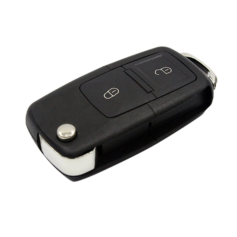 HAUSNN 2 Buttons Remote Flip Folding Car Key Shell for VW Volkswagen MK4 Bora Golf 4 5 6 Passat Polo Bora Touran Key Case