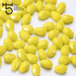 Austria Loose Faceted Teardrop Glass Beads Women Diy Accessories For Jewelry Perles With Hole Yellow Crystal Bead Wholesale Z805