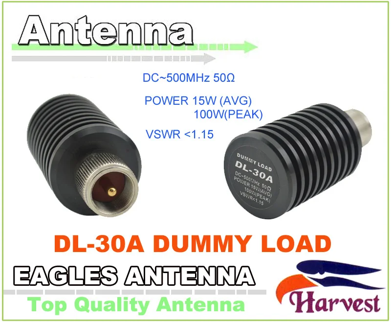 

2014 New PL259-Male Connector Original Harvest Mobile Antenna DL-30A 0-500MHz 15Watt Dummy Load for CB Two-way Radio