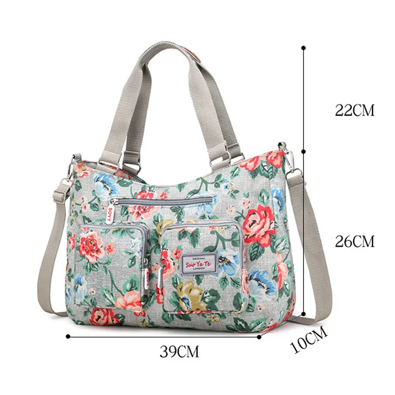 New Ladies Luxury Handbags Flower Print Vintage Women Crossbody Bags Designer Bolsas Female Large Capacity Shoulder Travel Bag