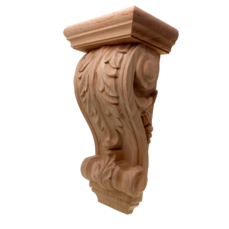 

VZLX Vintage Plant Wood Carved Corner Applique Decorate Frame Cabinet Fireplace Door Furniture Decorative Wooden Figurines