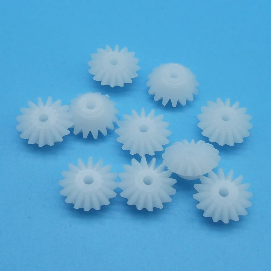 S162A 0.5M Bevel Pinions 16 Teeth 2mm Shaft Hole Plastic Bevel Gear Toy Parts Accessories 10pcs/lot