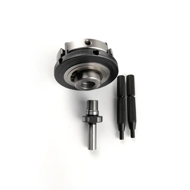 63mm Mini 4 Jaw Reversible Self-Centering M14 Thread Mount Lathe Chuck With Lock Rods K02-63+Chuck connecting rod