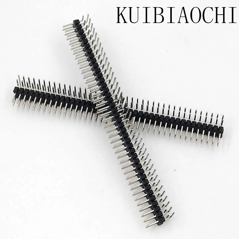 5pcs/LOT 2.54mm 2 x 40 Pin Male Double Row Right Angle Pin Header Strip pin header double row angle