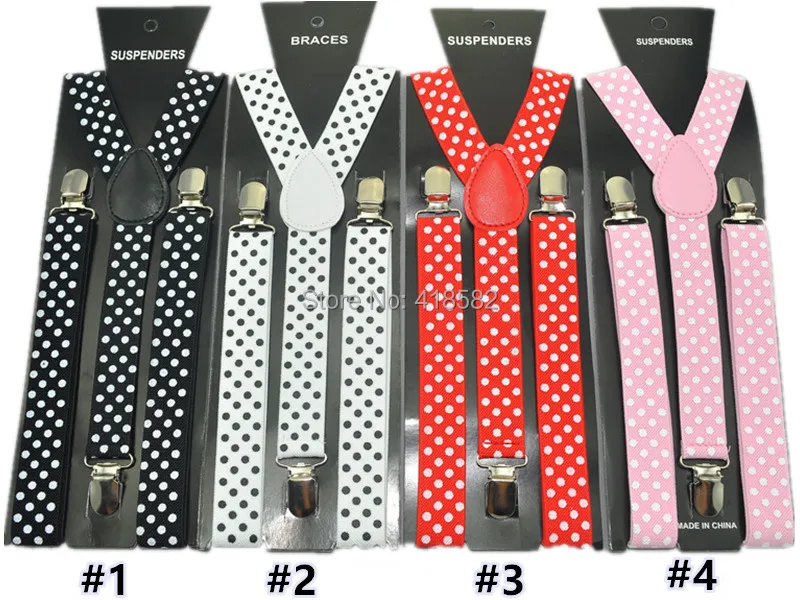 BD006-L New women suspenders Y-Back 2.5 cm width Dot Printed suspenders Men's  gallus 9 colors free shipping