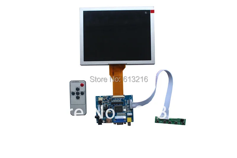 

VGA -2AV LCD driver board +OSD keypad with cable+Remote control with receive +8 inch LCD panel EJ080NA-05B 800*600 +