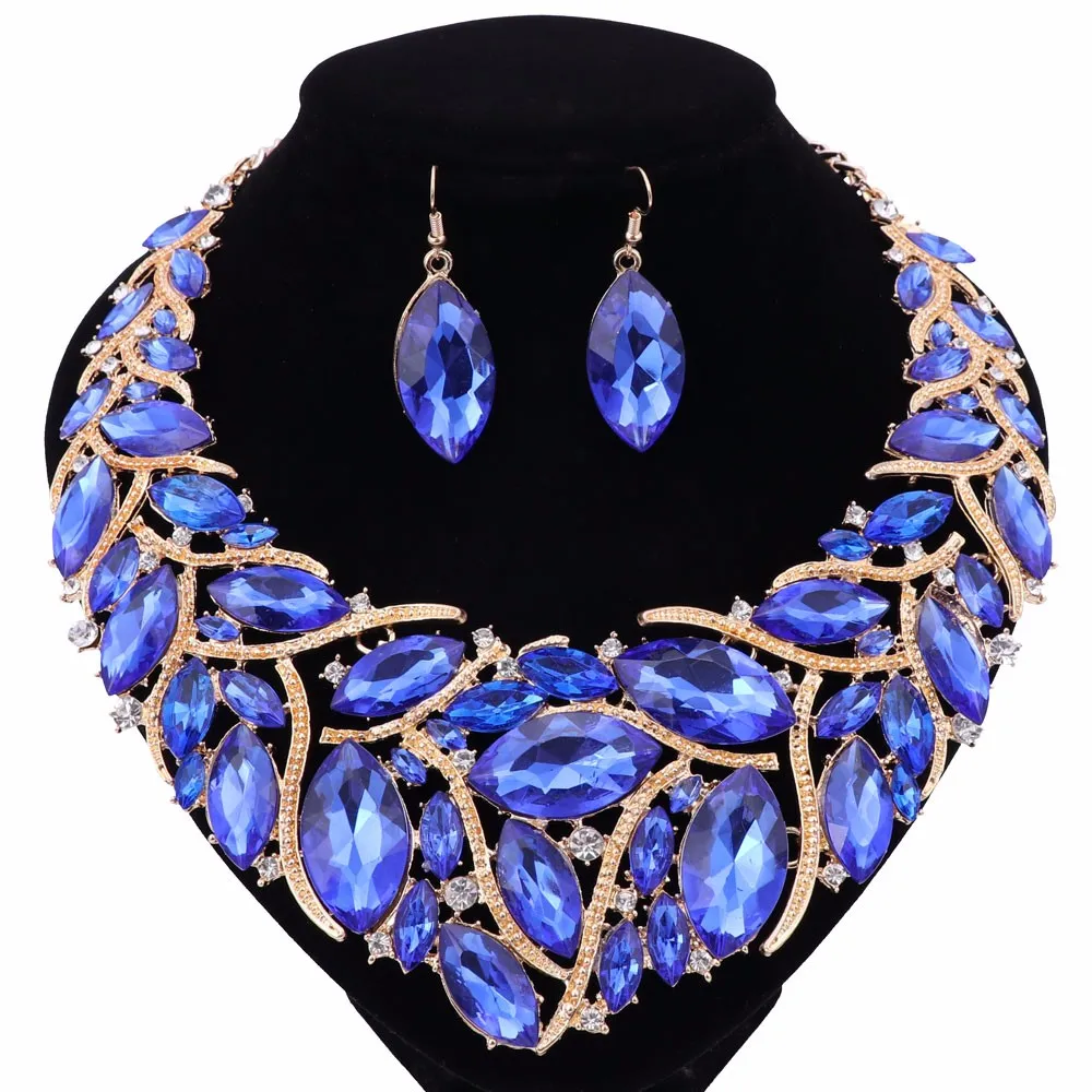 6 colors fashion Women jewelry sets Trendy necklace with boho earrings statement necklace for party wedding Direct Selling
