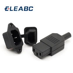New Wholesale Price Black IEC 320 C13 Female Plug+C14 Male Plug Rewirable Power Connector 3pin Socket 10A /250V