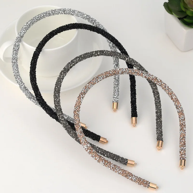 Girls Shiny Luxury Rhinestone Hair Band High Quality Diamond Hair Hoop Accessories for Women Crystal Headbands Ornaments pj-984