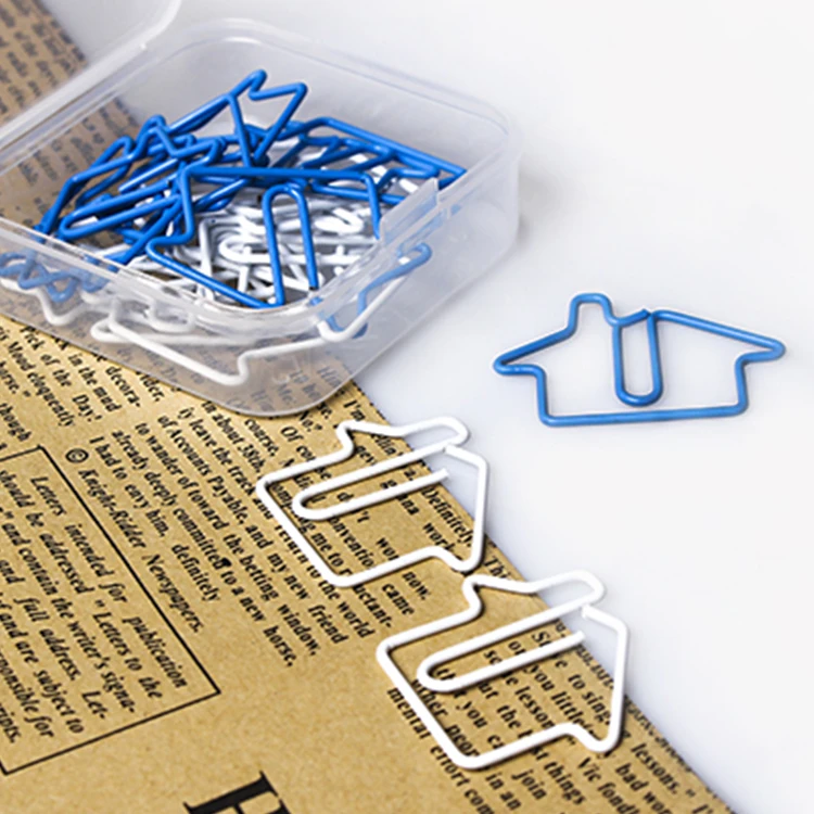 Small house Special Shape Paperclips Metal Paper Clips Bookmark Paperclip Metal Clips Accessories Office Clip Photo Metal Clip