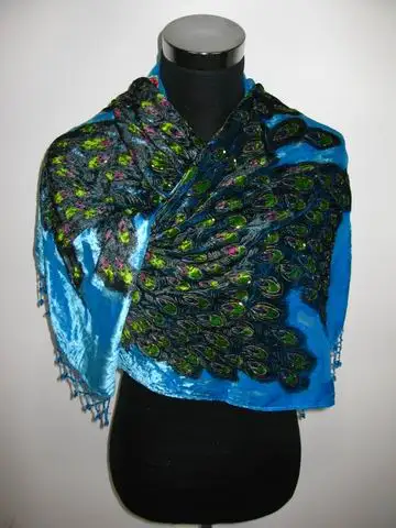 Burn Out Duster Opera Shawl Scarf Wrap Ponchos 6pcs/lot Beaded Silk Velvet feeling rayon nylon