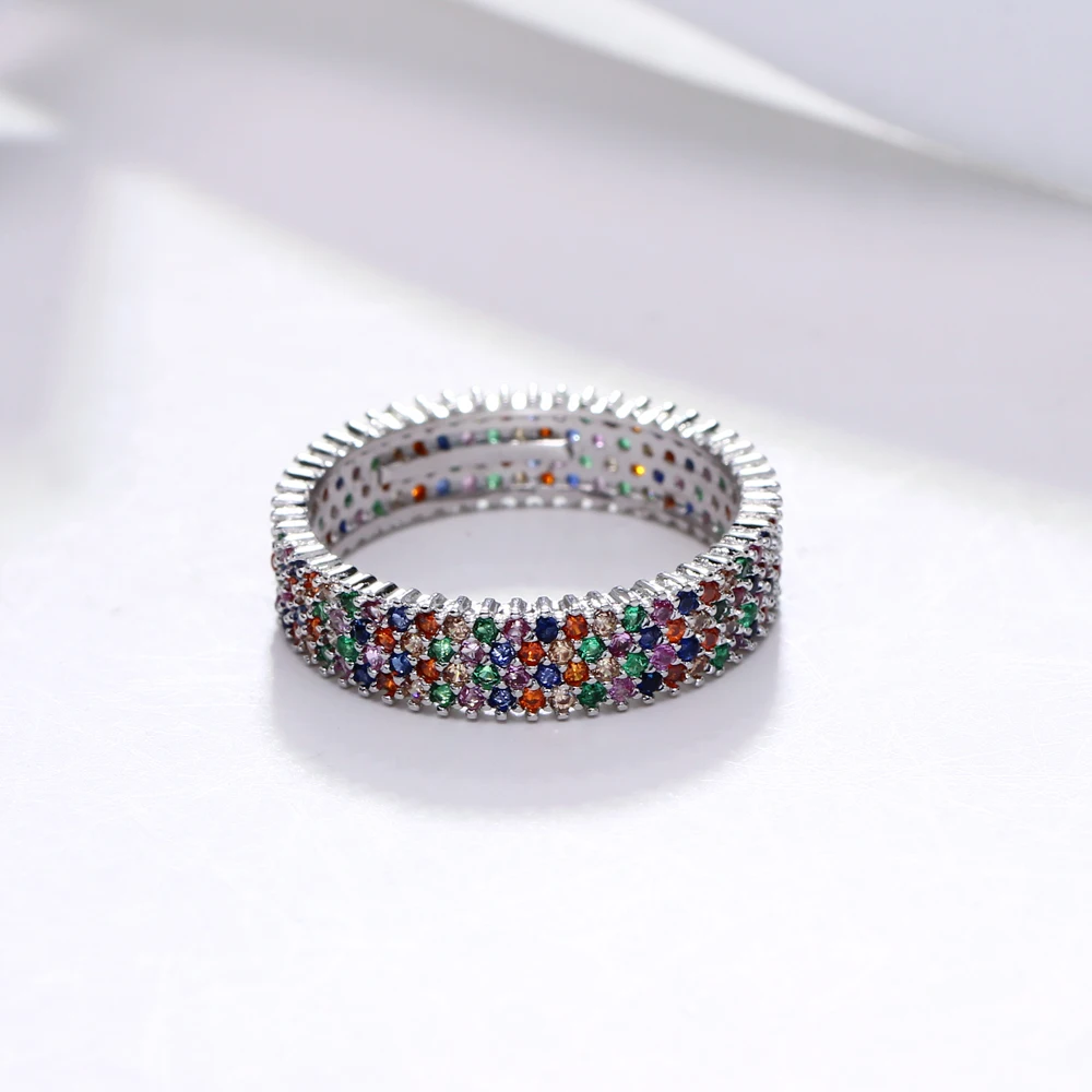 Multi color crystal jewellery fast ship excellent quality fashion jewery lovely colorful rings Very beautiful ring