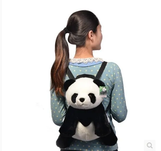 

about 34cm lovely panda plush toy Panda design backpack Christmas gift w8818