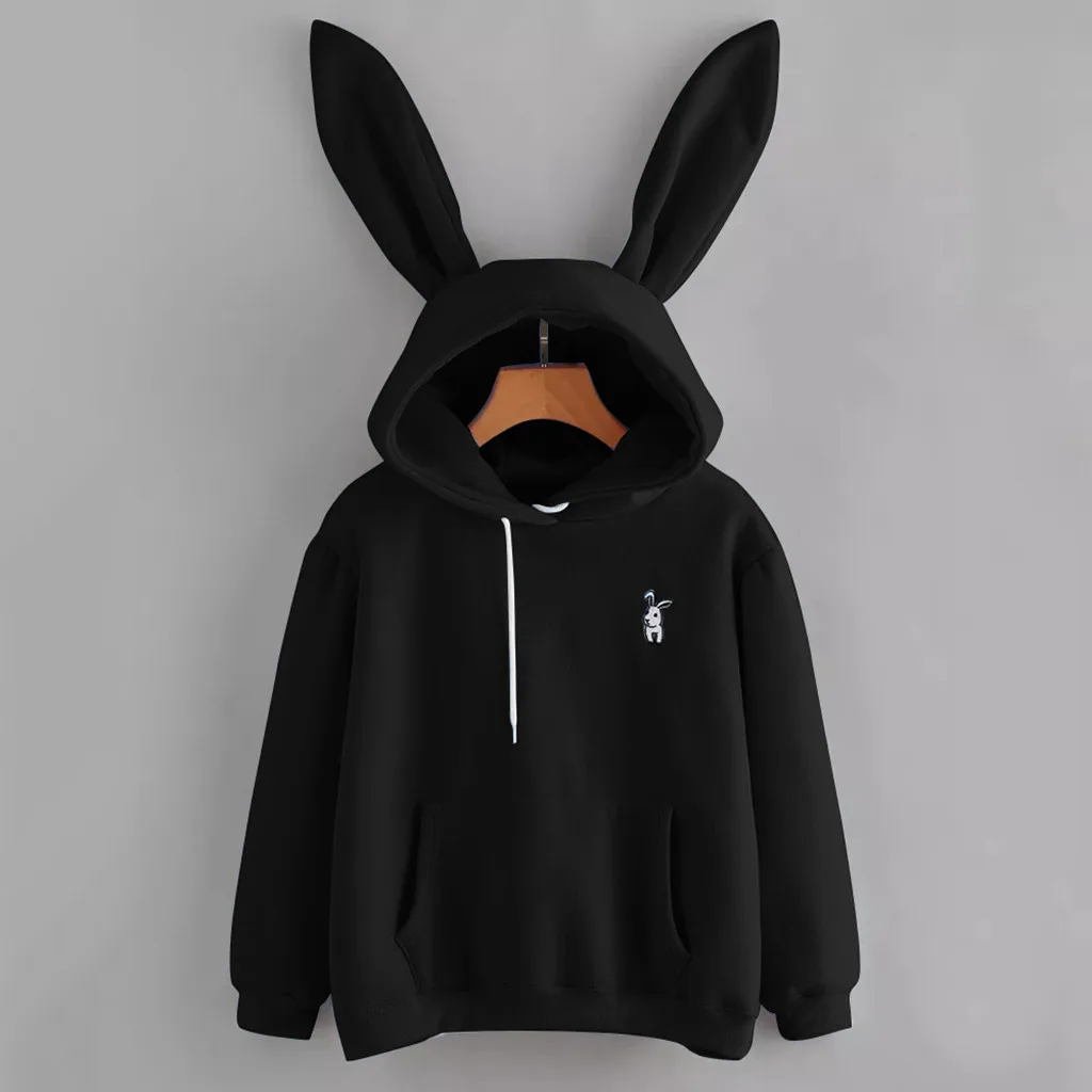 kawaii Hoodies Women Girl Sweatshirt 2021 Cute Bunny Ear Pullover Autumn Winter Casual long sleeve ladies top sudadera mujer