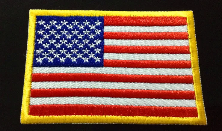 

9cm*6cm American nation flag badge, embroidery and side overlocked , USA flag nadge patches, free shipping, XERY0411B