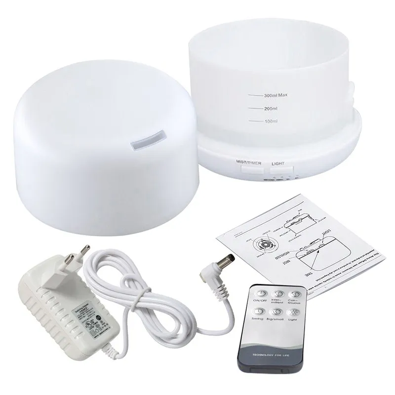 Humidificateur d'air diffuseur d'huile d'aromathérapie pour la maison, brumisateur à ultrasons, lumières LED proxy, 7 documents, 300ml