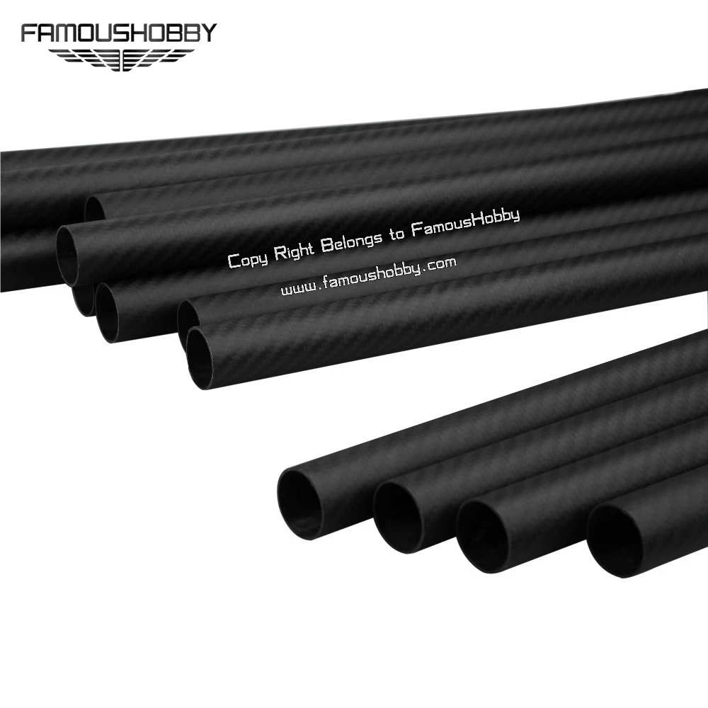 

Famoushobby FT032 Free shipping by DHL/ Fedex 50pcs/lot 20X18X1000mm 100% carbon fiber tubee/boom