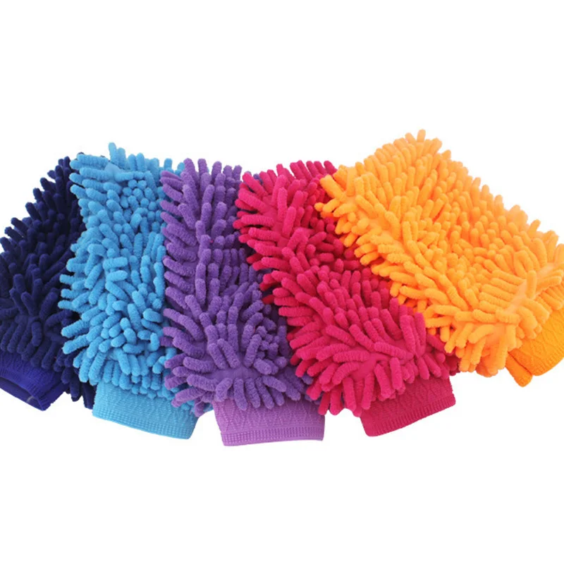 1Pc Double Side Car Wash Gloves Cleaning Sponge Cloth Brush Tools Microfiber Clean Window Coral Car detailing Cloths Home Duster