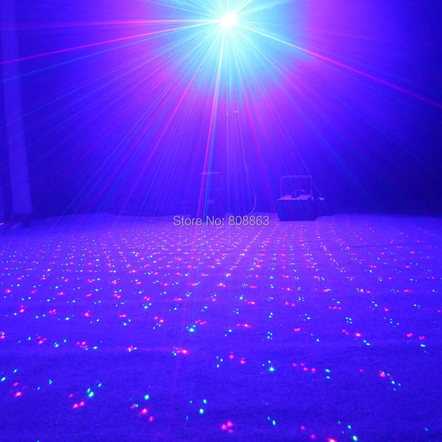 ESHINY Remote R&G Laser Full Stars Pattern Projector Blue Led Bar DJ Dance Disco Family Party Lighting Effect Light Show T130D4