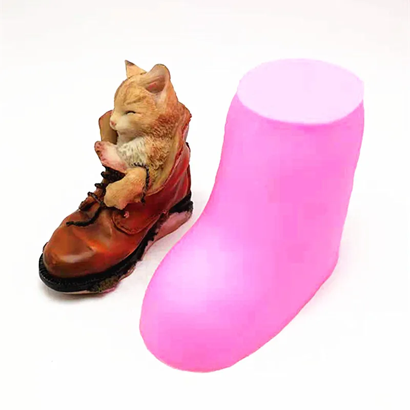 new! Silicone Mold 3D Leather Shoes Cute Cat DIY Chocolate Fudge Silicone Mold Candle Soap Mold Kitchen Cake Decorating Tools