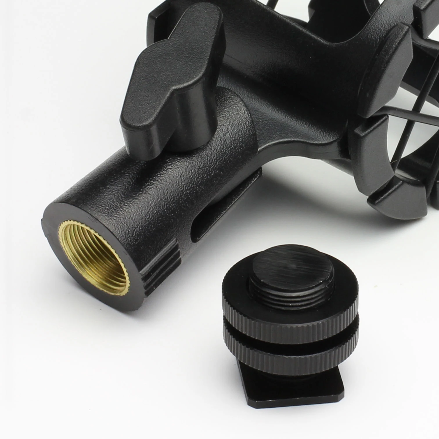 Tornillo de montaje de Zapata en frío para cámara de micrófono fr XLR, soporte de varilla de micrófono de fibra de carbono, adaptador de soporte de choque de suspensión, 1/4 "y 5/8"