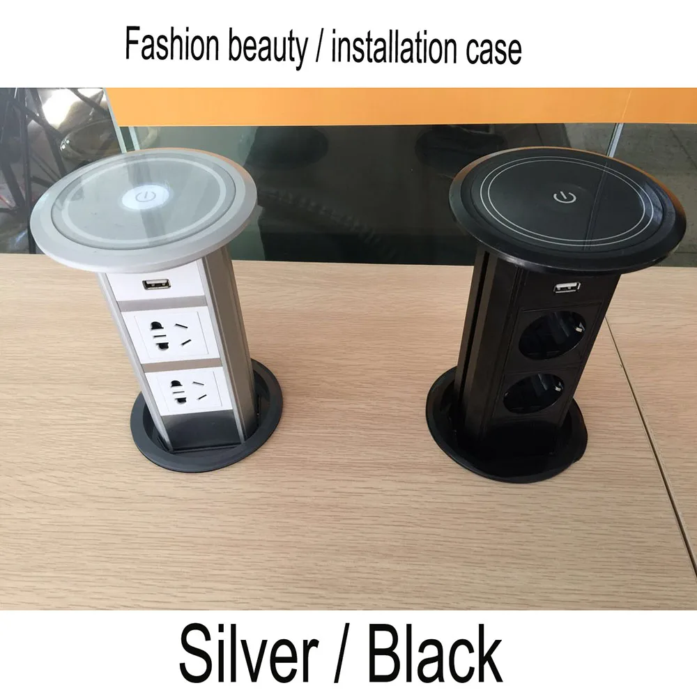 Подъемник для сенсорного экрана/настольная розетка для умного дома/2 блока питания европейского стандарта с Usb-зарядкой, кухонная розетка/фоторозетка