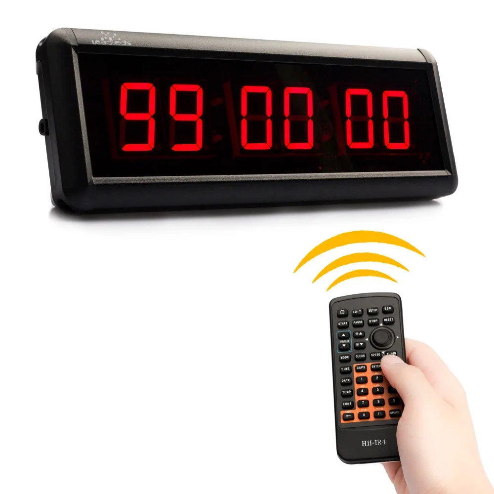 

6 Digits Wall LED Countdown Clock IR Remote Display Board Gym Fitness Training Count Up Countdown Timer For Escape School Speech