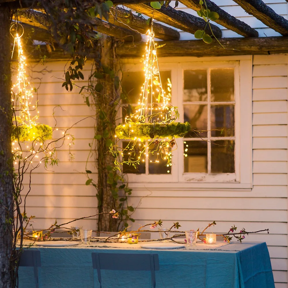 600 LEDs Vines Lights Copper Wire Waterfall led fairy string Lights Christmas Wedding Party Holiday Tree Decoration