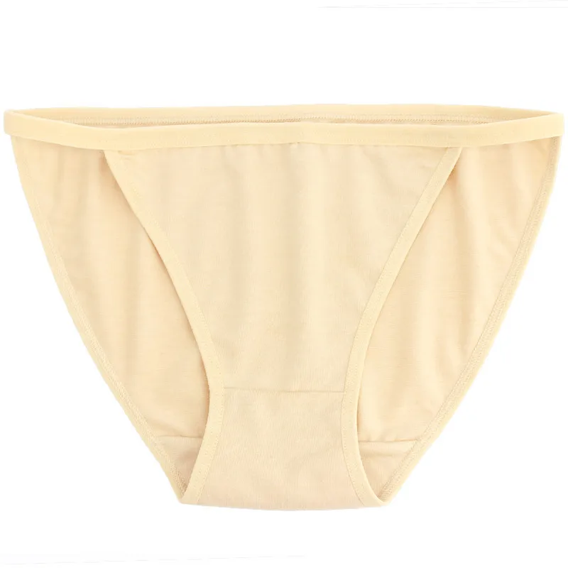 Panties Women Cotton High Waist Briefs Female Girls Underwear String Nude Beige Color Invisible Gymnastic Dance Underpants