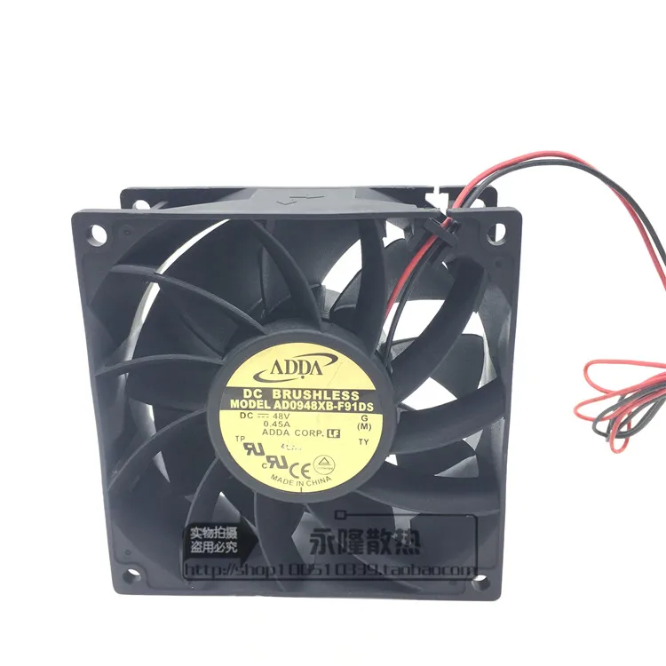 

ADDA AD0948XB-F91DS DC 48V 0.45A 92x92x38mm 2-wire Server Cooling Fan