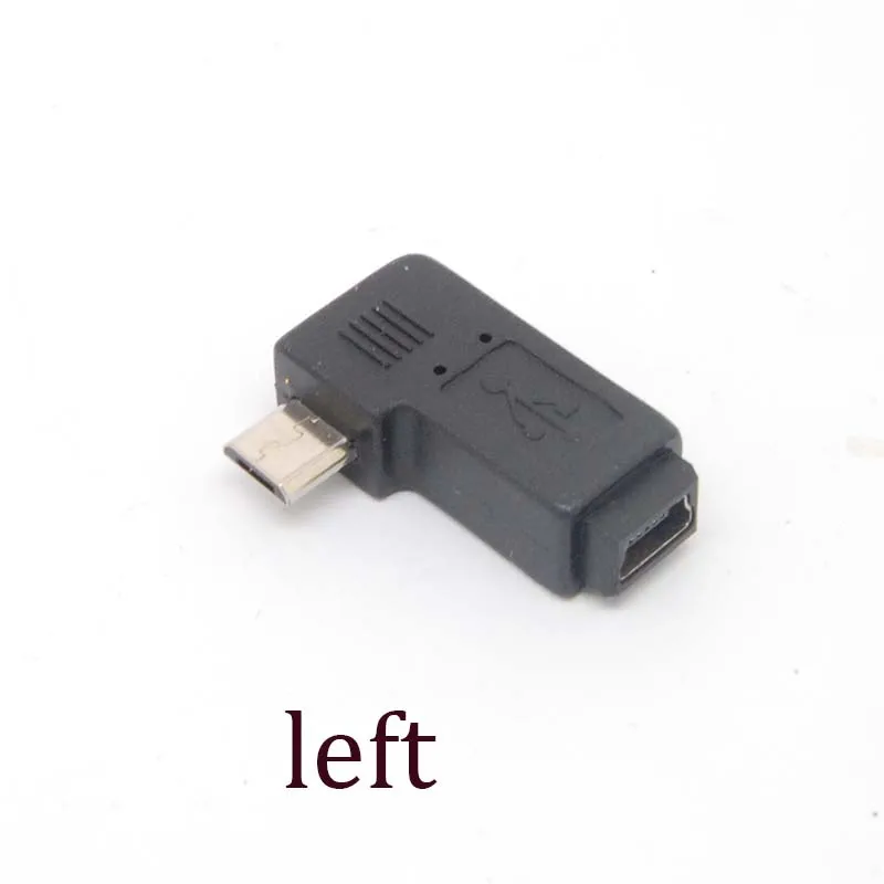 Adaptador de ángulo izquierdo + derecho de 90 grados, micro USB tipo A B macho A mini USB hembra, nuevo