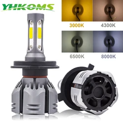 YHKOMS Car Light Bulbs LED H4 H7 H11 LED H1 H3 H8 H9 9005 9006 880 881 H27 3000K 4300K 6500K 8000K Car Headlight Fog Bulb 12V