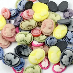 Onebeading Random Mix Size Style Flat Back Resin Beauty Cameos Cabochons DIY Accessories 10x14mm13x18mm 50pcs K01817