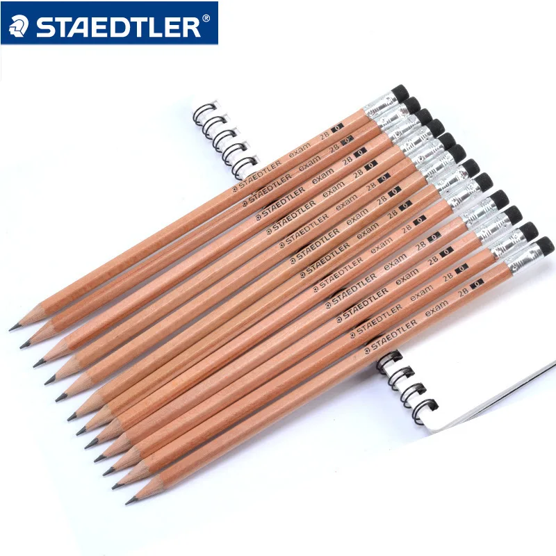 12pcs STAEDTLER 2B Pencil Drawing Pencils Writing Pencil Stationery School Office Supply Stander Pencils With Eraser 132 40N C12