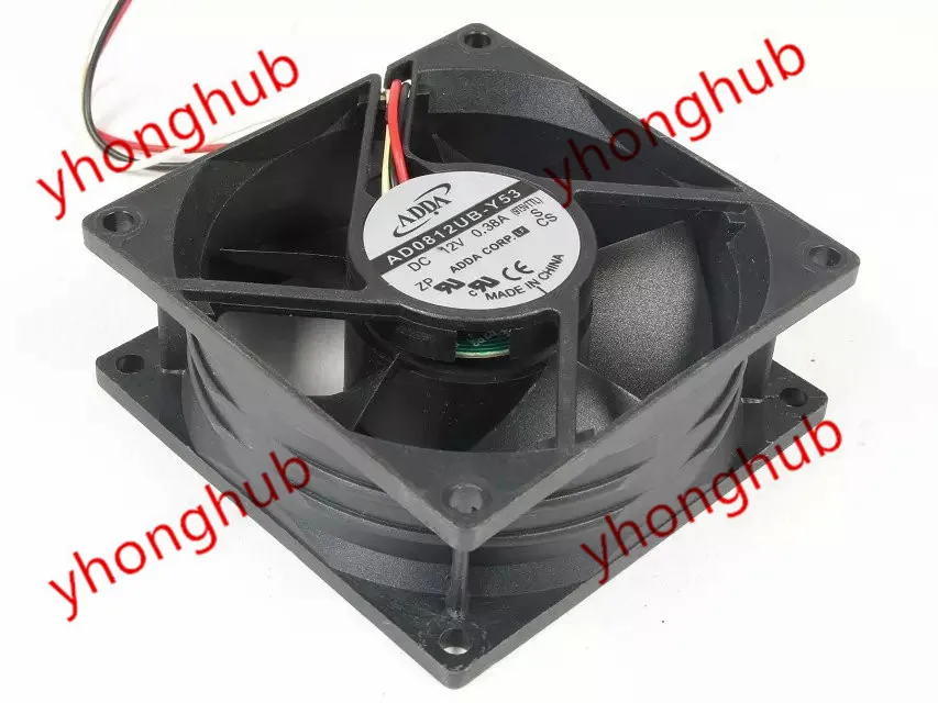 ADDA AD0812UB-Y53 DC 12V 0.38A 3-Wire 80x80x32mm Server Cooling Fan