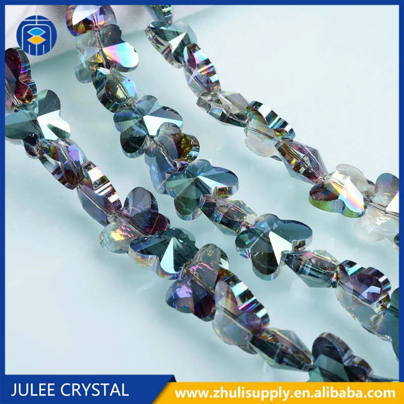 JuleeCrystal Wholesale 10mm 14mm Butterfly Shape Crystal Beads for Home Decoration