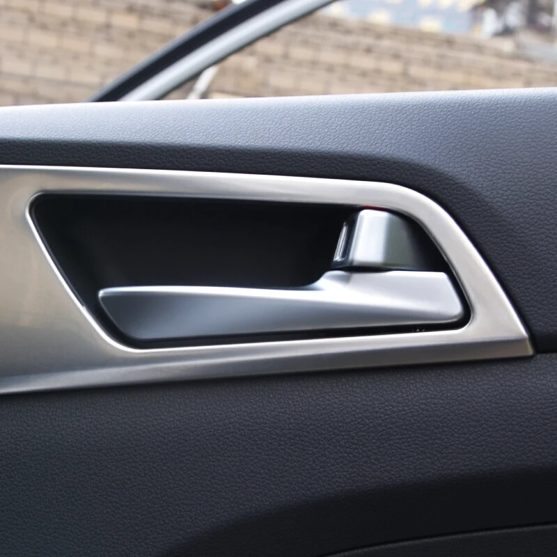 Stainless steel Car Styling For Hyundai Tucson accessories Inner Door Handle Bowl Sticker Cover Trim 2015 2016 2017 2018 2019