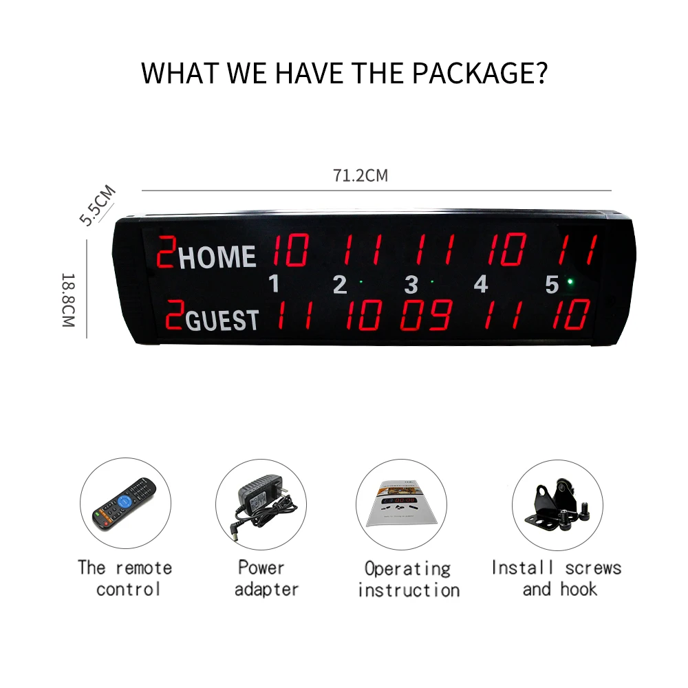 [Ganxin] Remote Control led digital tennis scoreboard electronic table tennis  scoreboard