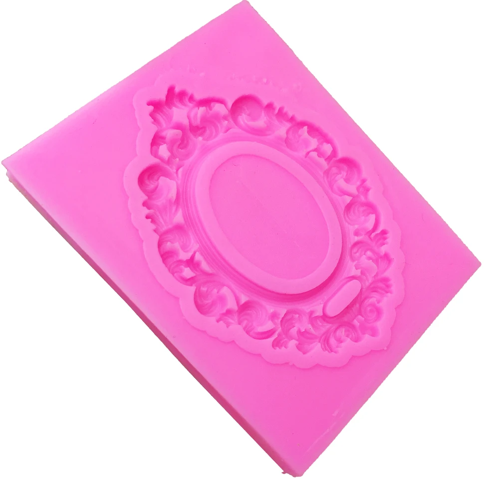 Lace pattern Picture frame silicone mold fondant mold cake decorating tools Mirror chocolate gumpaste mold  T1072