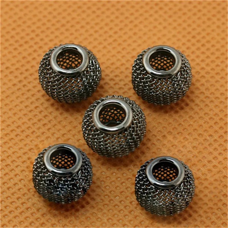 10x12mm 6pcs Big Hole Beads Mesh Net Beads Loose Spacer Metal Beads Fit Jewelry Making European Bracelet Charms DIY