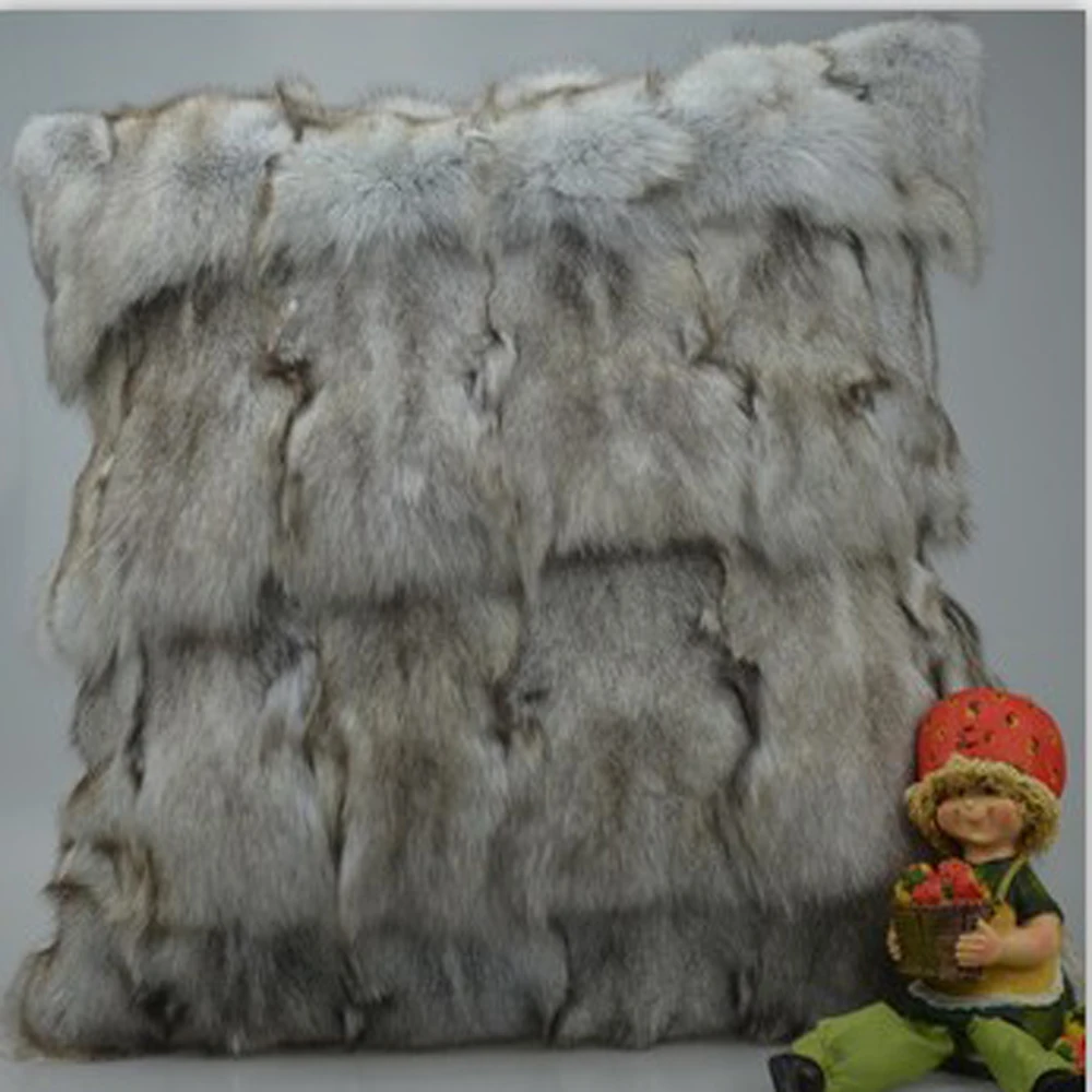 Real Fox Fur Pillow Cover Real Fur Cushion Covers Pillowcase Sofa Cover Decorative Throw Pillows